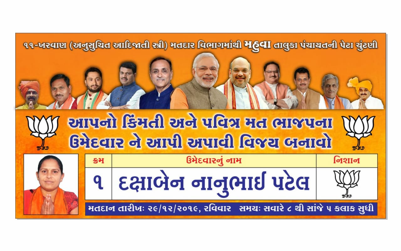 મહુવા તાલુકાની 2019માં કૉસ અને ખરવાણ બેઠકની તાલુકા પંચાયતની પેટા ચુંટણી