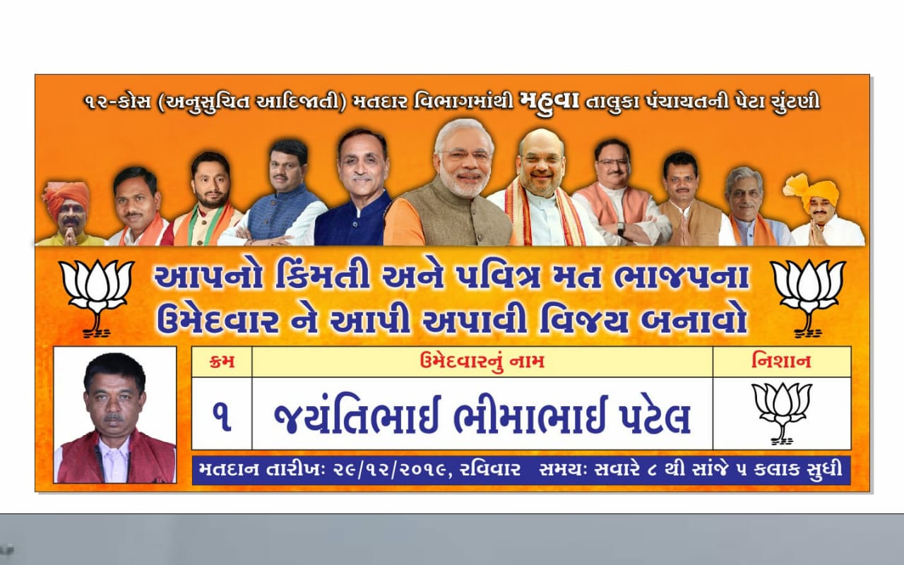 મહુવા તાલુકાની 2019માં કૉસ અને ખરવાણ બેઠકની તાલુકા પંચાયતની પેટા ચુંટણી